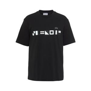 Lacoste Herren  T-Shirt mit Aufdruck - Schwarz 