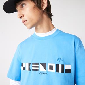 Lacoste Herren  T-Shirt mit Aufdruck - Blau 