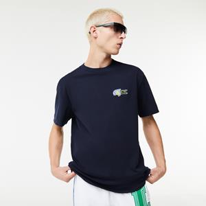 Lacoste Herren  T-Shirt mit Comic-Aufnäher - Navy Blau 