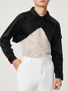 INCERUN Men Sexy Cutout Long Sleeve Crop Top Shirt