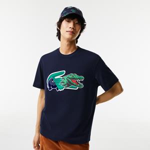 Lacoste Herren Krokodil-T-Shirt mit weitem Schnitt - Navy Blau 