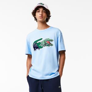 Lacoste Herren Krokodil-T-Shirt mit weitem Schnitt - Blau 