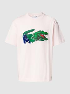 Lacoste Herren Krokodil-T-Shirt mit weitem Schnitt - Hellrosa 