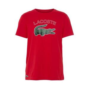 Lacoste Herren  Sport T-Shirt mit Krokodilaufdruck - Rot 