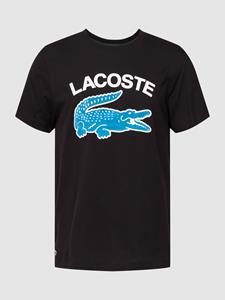 Lacoste Herren  T-Shirt mit XL-Krokodilaufdruck - Schwarz 