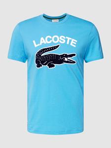 Lacoste Herren  T-Shirt mit XL-Krokodilaufdruck - Blau 
