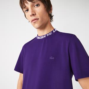 Lacoste Herren  T-Shirt mit Logo am Kragen - Lila 