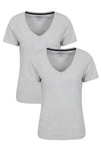 Mountain Warehouse Eden Bio-Baumwoll Damen T-Shirt mit V-Ausschnitt - Grau