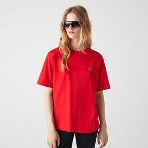 Lacoste Damen-T-Shirt aus Premium-Baumwolle - Rot 
