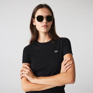 Lacoste Damen-T-Shirt aus weicher Baumwolle - Schwarz 