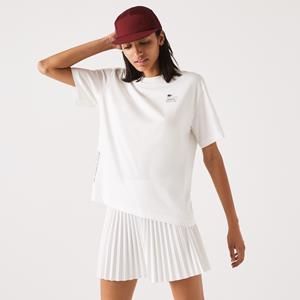 Lacoste Damen  T-Shirt aus Baumwolle mit Logo - Weiß 