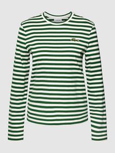 Lacoste Damen-T-Shirt aus gestreiftem Baumwolljersey - Grün / Weiß 
