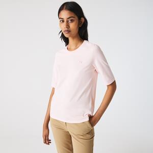 Lacoste Damen-T-Shirt mit Rundhals aus Baumwolle - Hellrosa 
