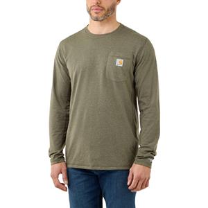 Carhartt Force  T-Shirts - Relaxed fit t-shirt met lange mouwen dat zweet bestrijdt en vlekken afstoot Groen