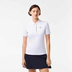 Lacoste Damen Golf-Poloshirt aus atmungsaktivem Stretch  Sport - Weiß / Navy Blau 
