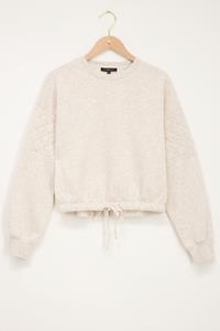 My jewellery Beige sweater met ruitpatroon