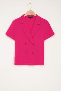 My jewellery Fuchsia blouse met dubbele knoop