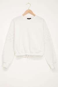 My jewellery Witte sweater met ruitpatroon