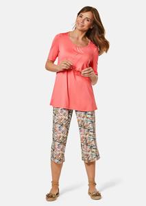 Goldner Fashion Tijdloos shirt met modern plooidetail - koraalrood 