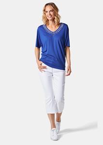 Goldner Fashion Shirt met borduursel - koningsblauw 