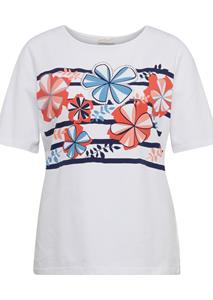 Goldner Fashion Gedessineerd shirt - wit / marine / papaja 