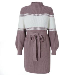 ArmadaDeals Damen Pullover Kleid Langarm gestrickte Pullover Kleid Pullover für Herbst Winter, L / Violett