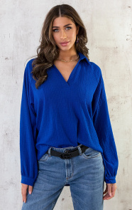 The Musthaves Oversized Venice Blouse Royal Blue