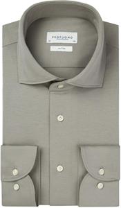 Profuomo - Slim Fit Cutaway Overhemd Groen - 42 - Heren