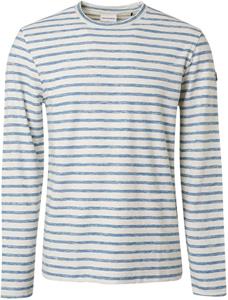 No-Excess Langarm-T-Shirt Stripe Blau