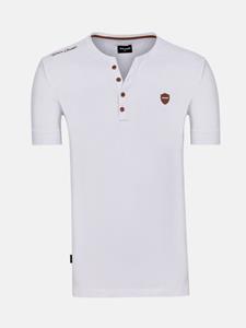 WAM Denim Korfual Casual V-neck button T-shirt White