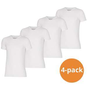 Apollo T-shirt Heren Bamboo Basic V-neck Wit 4-pack-L