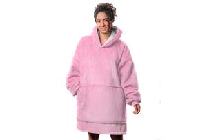 Corduroy hoodie deken Roze