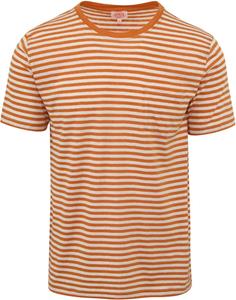 Armor-Lux T-Shirt Leinen Streifen Orange