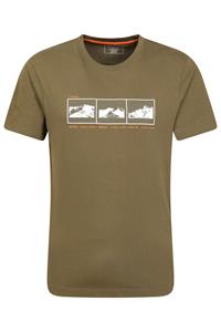 Mountain Warehouse 3 Peaks Herren Bio-Baumwoll T-Shirt - Khaki