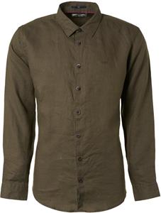 No Excess Shirt linen solid army