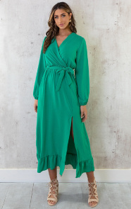 The Musthaves Maxi Jurk Split Bright Green