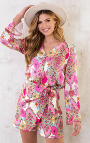 The Musthaves Bloemen Knopen Blouse Roze