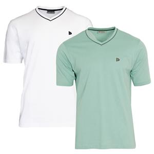 Donnay Donnay Heren - 2-Pack - T-Shirt Jason - Wit & Saliegroen