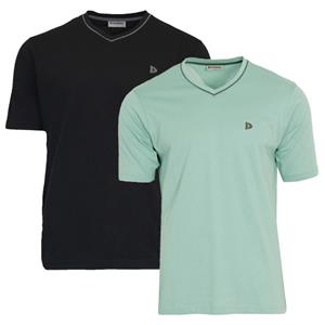 Donnay Donnay Heren - 2-Pack - T-Shirt Jason - Zwart & Saliegroen