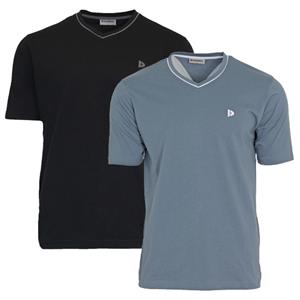 Donnay Donnay Heren - 2-Pack - T-Shirt Jason - Zwart & Blauwgrijs