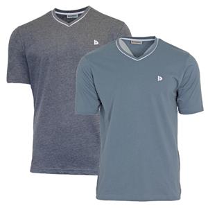 Donnay Donnay Heren - 2-Pack - T-Shirt Jason - Donkergrijs & Blauwgrijs