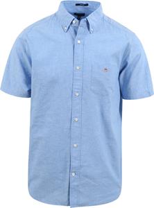 Gant Short Sleeve Overhemd Linnen Lichtblauw
