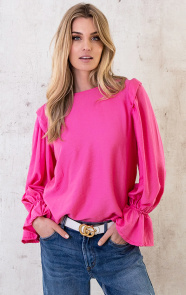 The Musthaves Linnen Ruffle Blouse Roze