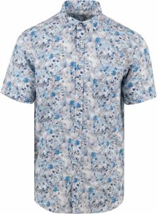 State of Art Short Sleeve Overhemd Print Bloem Blauw