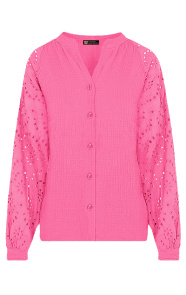 The Musthaves Mousseline Blouse Embroidery Fuchsia