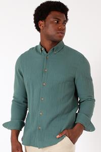 Bristol merk Bristol Overhemd | Katoen | Groen  | Heren
