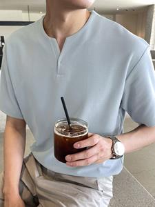 INCERUN Mens Solid V-Neck Casual Short Sleeve T-Shirt