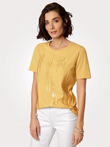 Shirt mit platzierter Stickerei in Streifenoptik MONA Gelb