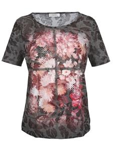 Shirt in floraler Ausbrener-Qualität MONA Grau/Rosé/Lila