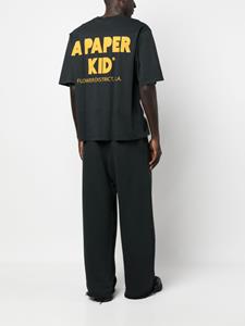 A paper kid T-shirt met logoprint - Zwart